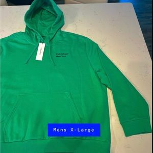 Calvin Klein 68 Knockout Logo Green Hoodie Mens XL
